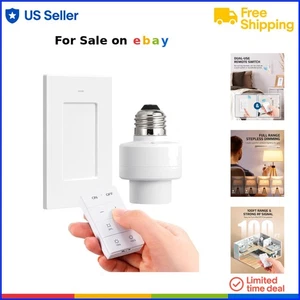 Wireless Light Socket Copper Dimmable Remote Control Wall Switch E26 E27 - Picture 1 of 9