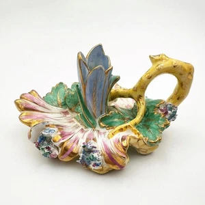 ANTIQUE STAFFORDSHIRE PORCELAIN CHAMBERSTICK c1820 - Picture 1 of 12