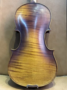 Beautiful Flame Retro Violin Handmade 4/4 One-piece Back with nice Sound Video - Picture 1 of 16
