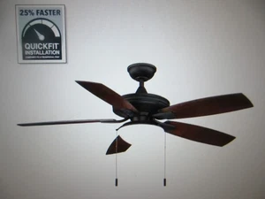 Hampton Bay Gazebo III 52 in. Indoor/Outdoor Wet Rated Natural Iron Ceiling Fan - Picture 1 of 9