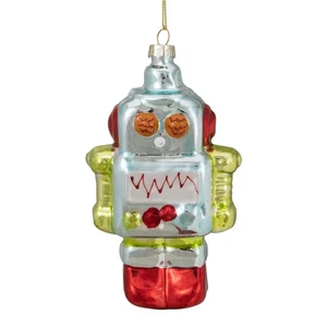 Northlight 5 pulgadas plata y verde robot colgante vidrio adorno de Navidad - Imagen 1 de 5