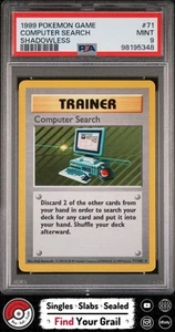 PSA 9 MINT Computer Search Shadowless #71 1999 Base Set Pokemon Card - Picture 1 of 2