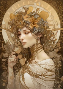 Canvas Art Cream Brown Fantasy Goddess Wall Picture Poster Print - Picture 1 of 22