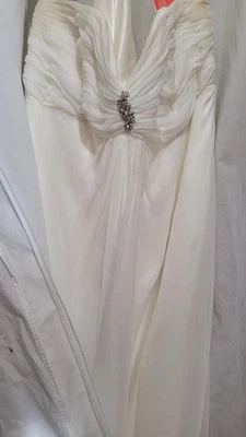 Galina Strapless Empire Silk Chiffon Sweep Train (Wedding Dress) - Image 1 of 3