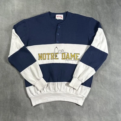 Vintage 1950s Nutmeg Mills Notre Dame Football Peanuts Snoopy Sweater MEDIUM USA - Image 1 of 4