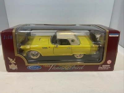 Road Legends 1/18 1955 Ford Thunderbird Convertible Yellow Diecast Model Car - Image 1 of 4