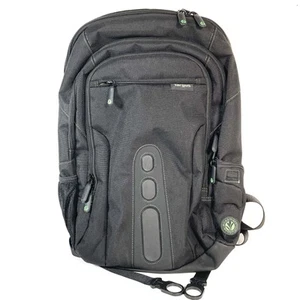 Targus Eco Spruce 15.6 inch Laptop Bag Backpack Rucksack - Black & Green RRP £75 - Afbeelding 1 van 11