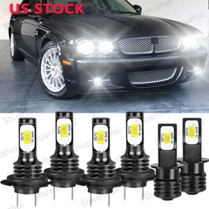 For 2004 2005-2008 Jaguar XJ8 6X 6000K LED Headlight Bulb High Low Fog Light Kit - Foto 1 di 12
