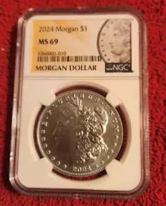 2024 Morgan Silver Dollar NGC MS 69 - Picture 1 of 2