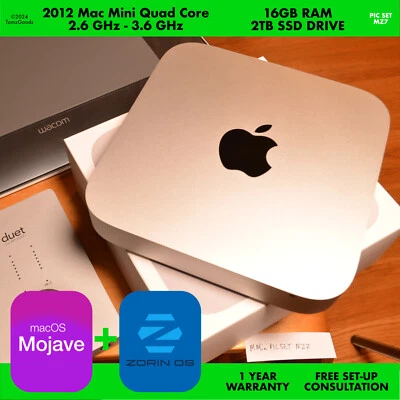 MacOS MOJAVE + ZORIN 17 LINUX OS 2012 Mac Mini 2.6GHz i7 QUAD 2TB SSD 16GB RAM - Image 1 of 4