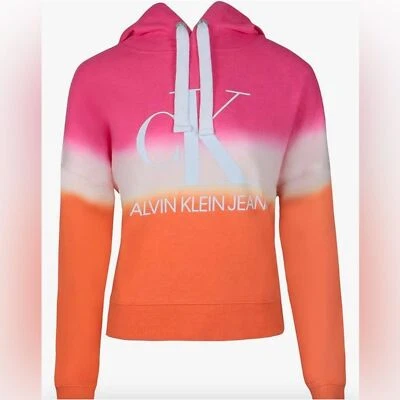 Calvin Klein Jeans Mujer Monograma Logo Tie Dye Block Sudadera con Capucha, Sherbert Combo, XL Foto 1 de 4