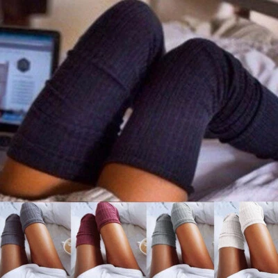 Damen Langsocke Strick Overknee Strümpfe Stulpen Socke Frühling Stiefel Stocking - Bild 1 von 4