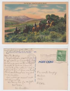 TurtlesTradingPost - Pocatello, Idaho - Horse Riders on Trail 1948 - Tarjeta postal - Imagen 1 de 1