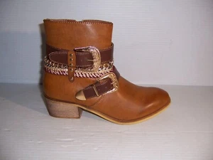 Olivia Miller Cognac Greenwich Women's Brown Booties Ankle Boots Size 7.5 NEW - Picture 1 of 7