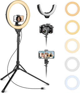 14'' Selfie Ring Light with 62'' Tripod Stand and Phone Holder, Dimmable LED Pho - Picture 1 of 12