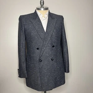 Giovanni Men’s 46L Blazer Tweed Herringbone Sport Coat Jacket Double Breast - Picture 1 of 11