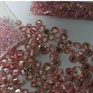 Diamante CVD rosa taglio tondo sfuso diamantato coltivato in laboratorio per gioielli personalizzati - Foto 1 di 5