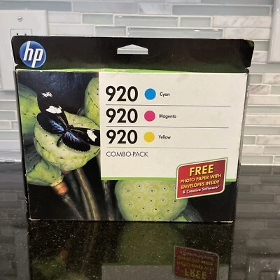 Genuine HP 920 3 Cartridge Combo Ink Pack Cyan/Magenta & Yellow - NEW 2014 - Image 1 of 4