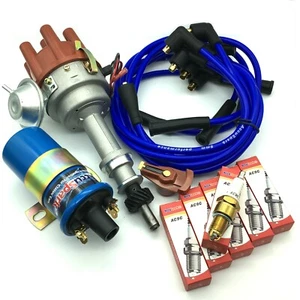 Cologne Distributor , Blue Leads , Ballast Coil , AC9C plugs X 6 - Picture 1 of 9