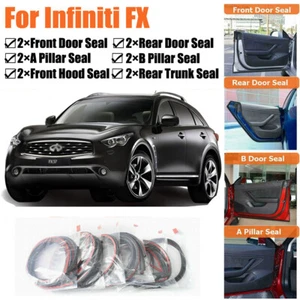 Door Rubber Seal Strips Weather Draft Wind Noise Reduction Kit For Infiniti FX - Picture 1 of 12