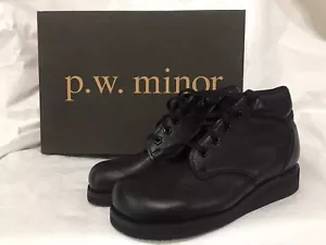 PW Minor Xtra Depth Santa Fe Comfort 4" Boots Size 6.5A Black Leather NEW - Picture 1 of 9