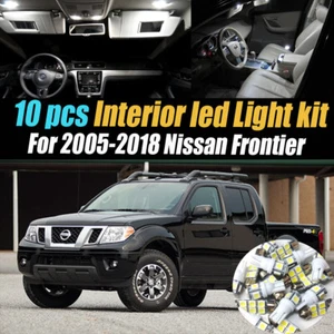 10Pc Super White Car Interior LED Light Kit Pack for 2005-2018 Nissan Frontier - Foto 1 di 8