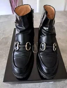 Unützer Stiefeletten Boots NEU schwarz silber Leder Ankleboots Gr. 39 - Bild 1 von 8