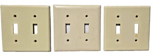 3 Vintage Leviton Interruttore a levetta 2 velocità piastra da parete, dimensioni standard Thermoset, avorio - Foto 1 di 6