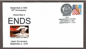 50th Anniversary of the End of WWII 9/2/95 with " Ruptured Duck Postmark " - Picture 1 of 1