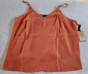 NWT Nordstrom Halogen Orange Apricot Coral Camisole Top Womens Size 2X - Picture 1 of 6