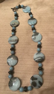 Collo vintage nero e turchese con perline - Foto 1 di 3