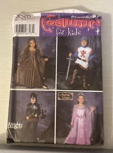 Simplicity 5520 Children's Princess and Knight Costume Pattern Sz 3-8 Uncut - Picture 1 of 4