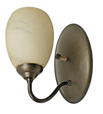 Hubbardton Forge Simple Lines 8.5" Oval Back Wall Sconce-Stone Glass & Bronze