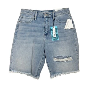 YMI High Rise Boyfriend Destroyed Distressed Womens 11/30 Blue Denim Shorts - Picture 1 of 12