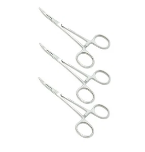 3 Premium Kelly Locking Hemostat Forceps 5.5" Curved Satin Surgical Instrument - Picture 1 of 2