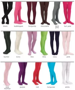 Jefferies Pima Cotton Solid Color Girls Tights - Picture 1 of 3