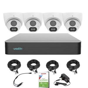 Uniarch 5MP 4CH CCTV DVR Kit - Audio Vollfarb Nachtsicht Kamera IP67 HDD - Bild 1 von 17