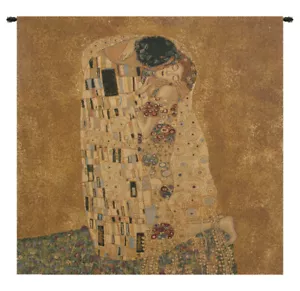 The Kiss by Gustav Klimt Italian Tapestry Wall Hanging - Romantic Art Tapestry - Picture 1 of 11