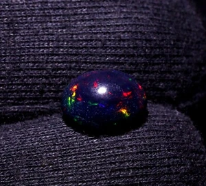 Top Grade 12x10x7 mm Natural Black Opal Cabochon+welo fire Opal 3.15 Carat Oval - Picture 1 of 4
