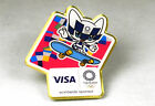 BADGE À ÉPINGLES OLYMPIQUES 2020 2021 TOKYO JAPON VISA MASCOTTE SPORT DE SKATEBOARD