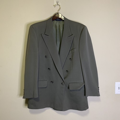 Blazer cappotto sportivo vintage uomo Burberrys 100% verde lana