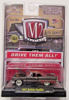 M2 MACHINES 2011 AUTO-THENTICS  1957 DESOTO FIREFLITE- GREY & ROSE - Image 1 of 4