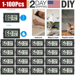 Digital LCD Hygrometer Humidity Meter Tester Reptile Temperature Thermometer US - Picture 1 of 11