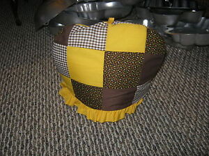 Yellow And Brown Quilted Tea Cozy