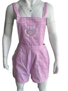 Adult baby cute clothing baby patch cross check plaid babydoll shorts jumpsuit - Picture 1 of 21
