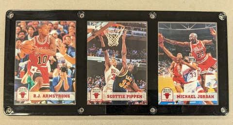 CHICAGO BULLS 3 CARD PLAQUE BJ ARMSTRONG SCOTTIE PIPPEN MICHAEL JORDAN Cover
