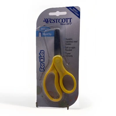 Tijeras escolares Westcott punta puntiaguda incrustadas cuchillas de acero inoxidable nuevas Foto 1 de 4