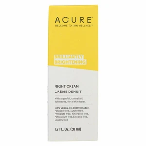 Acure Brightening Night Cream with Argan Oil and Chlorella 1.7 fl oz Pack of 3 - Picture 1 of 1