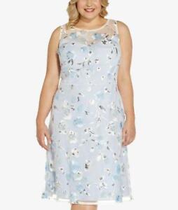 ADRIANNA PAPELL Plus Size 22W Petal Embroidered & Sequin Cocktail Dress NWT $229