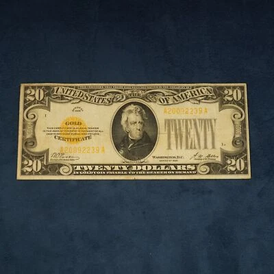 1928 $20 Gold Certificate Woods & Mellon - Free Shipping USA - Image 1 of 4